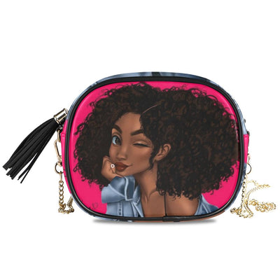 Bags Chain women's crossbody Shoulder bag Afro Girls Black Women High-quality PU Leather handbag Messenger Bag Small Square Bags