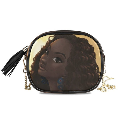 Bags Chain women's crossbody Shoulder bag Afro Girls Black Women High-quality PU Leather handbag Messenger Bag Small Square Bags