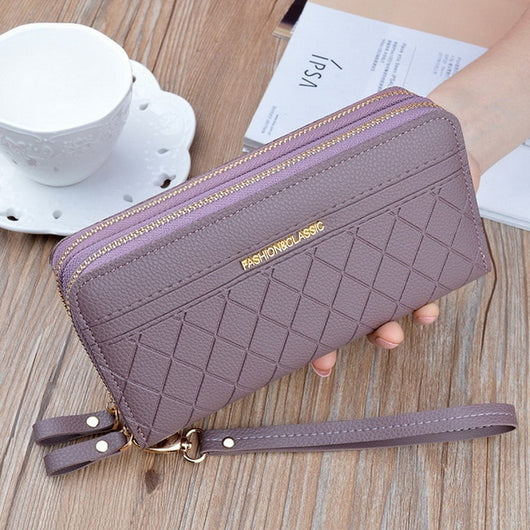 Buy Women's Long Leaf Bifold Wallet Leather Card Holder Purse Zipper Buckle  Elegant Clutch Wallet Handbag at Amazon.in