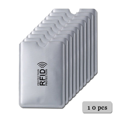 Anti Rfid Wallet Blocking Reader Lock Bank Card Holder Id Bank Card Case Protection Metal Credit Card Holder Aluminium 6*9.3cm