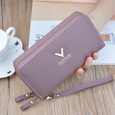 Women s Wallet Handbag Zipper Wallet V-shaped Women Card Holder Zipper  Phone Pocket Purse Long Money Bag Tassel Wallets-rose_pink : Amazon.co.uk:  Fashion
